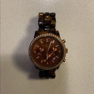 Michael Kors brown tortoise watch